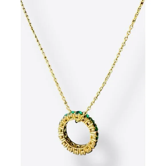 [SOLD] - NWT Swarovski "Exalta" Necklace With Green Crystal Pendant - Authentic - Picture 3 of 11